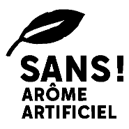 Logo en forme de feuille avec la notion de "sans arôme artificiel"
